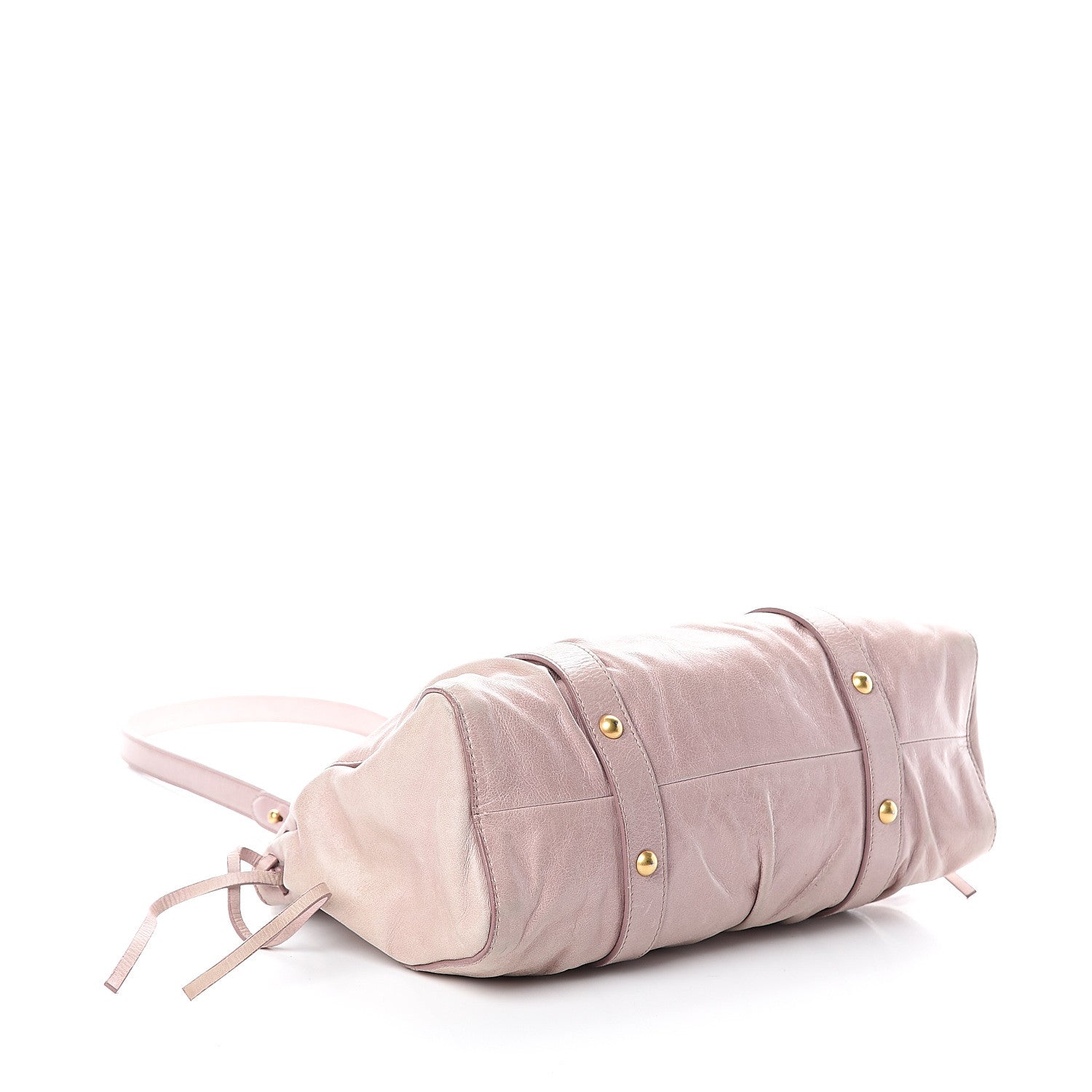 Miu Miu Vitello Lux Gathered Tote Mughetto 3 of 8