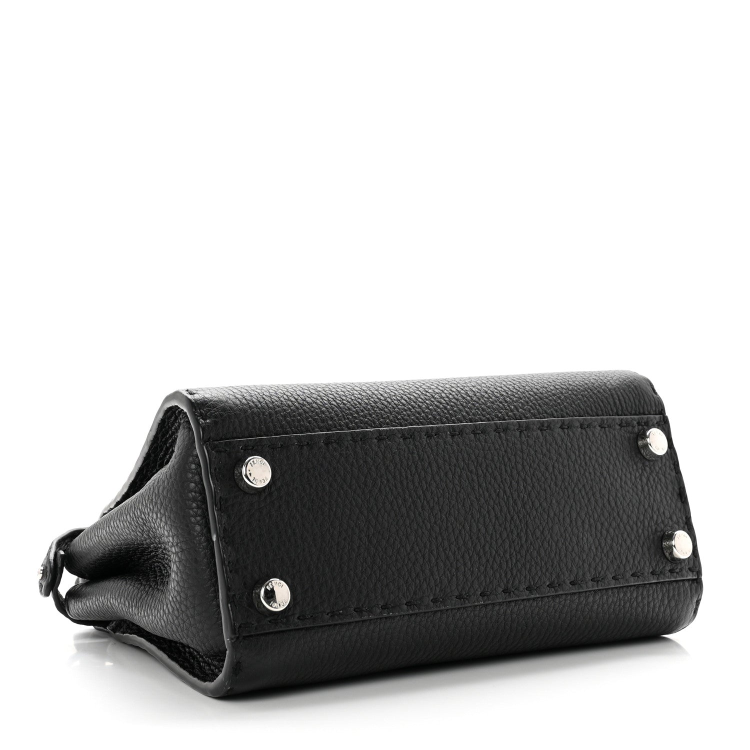 Fendi Cuoio Romano Selleria Bi-Color Mini Peekaboo Iconic Satchel Black Mou 3 of 8