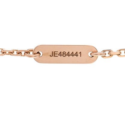 Van Cleef & Arpels 18K Rose Gold Diamond Pink Porcelain Vintage Alhambra Pendant Necklace 5 of 5