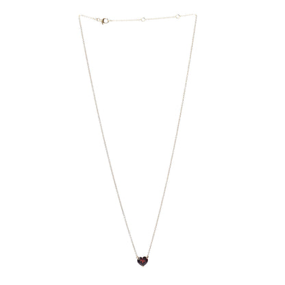 David Yurman 18K Yellow Gold Garnet Heart Pendant Necklace 3 of 4