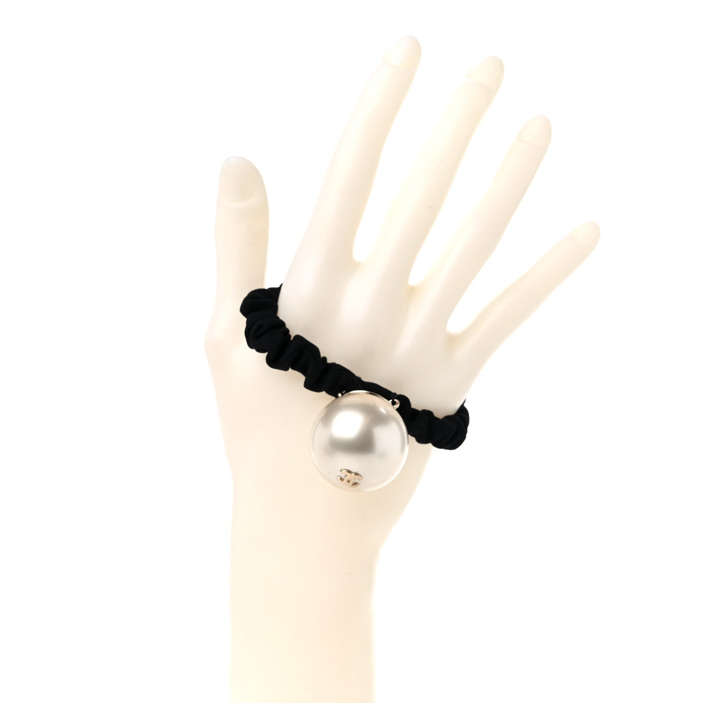 Pearl CC Hair Tie Black Gold Pearly White