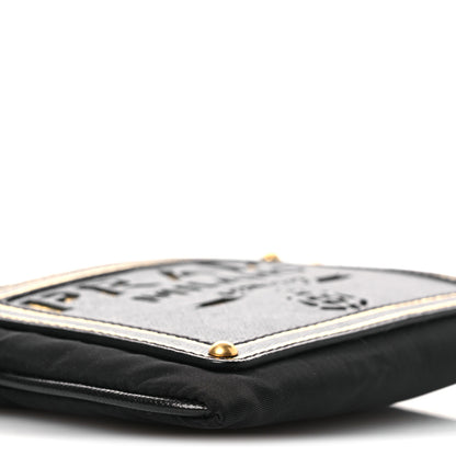 Prada Tessuto Bandoliera Logo Shoulder Bag Gold Black 9 of 13