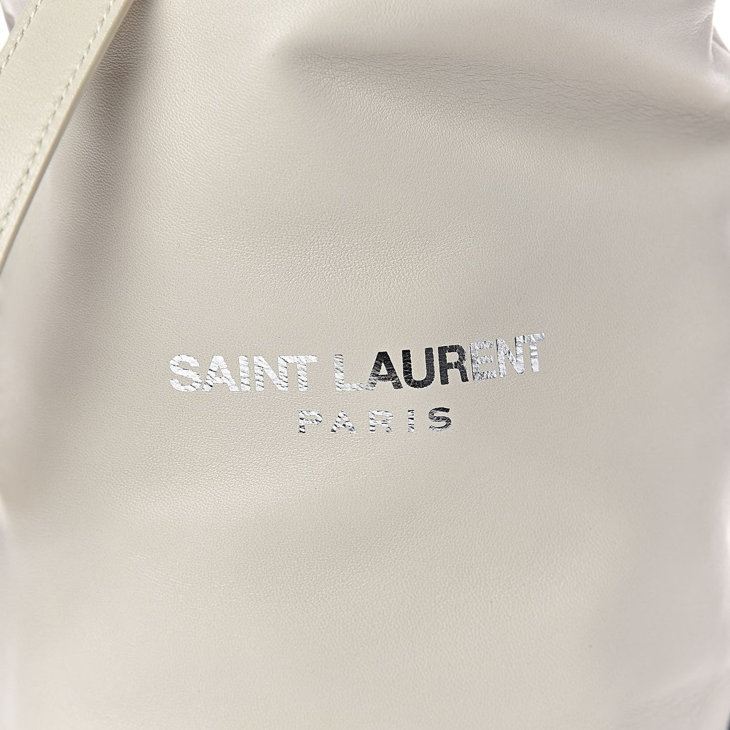 Lambskin Small Teddy Bucket Bag White