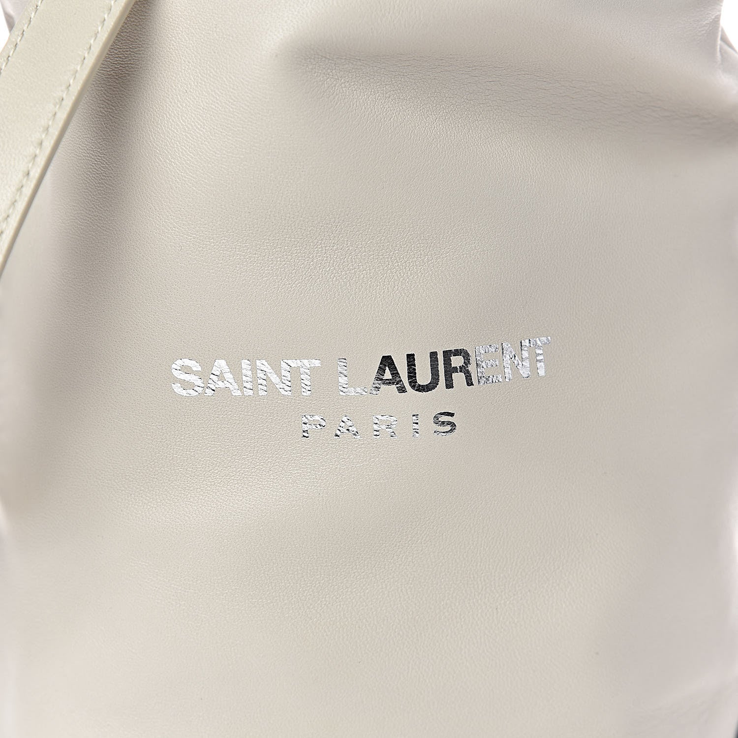 Saint Laurent Lambskin Small Teddy Bucket Bag White 11 of 12
