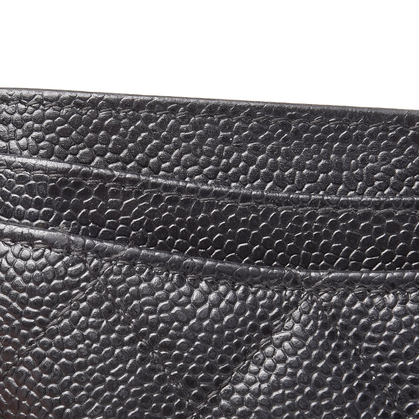 Caviar Quilted Card Holder Black