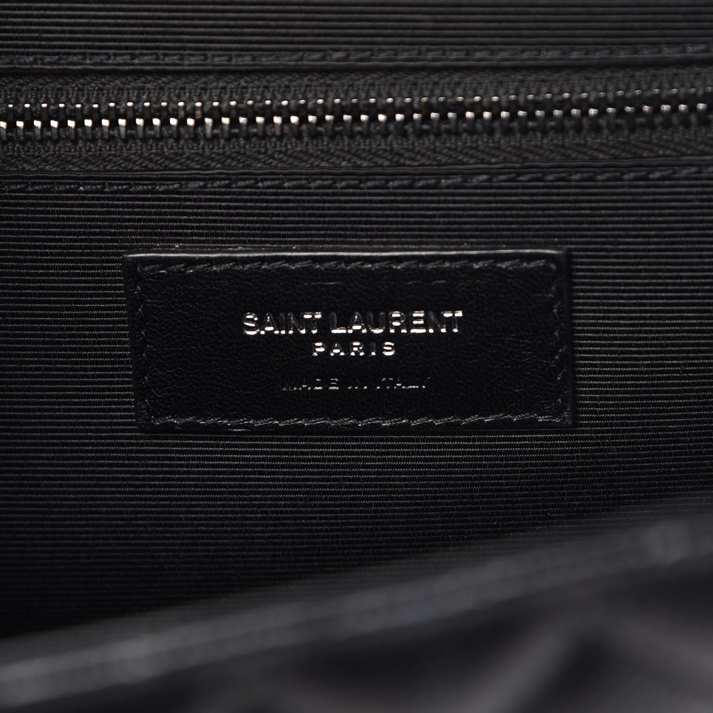 Grain De Poudre Textured Mixed Matelasse Large Triquilt Monogram Monochrome Satchel Black