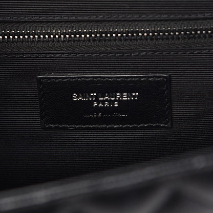 Saint Laurent Grain De Poudre Textured Mixed Matelasse Large Triquilt Monogram Monochrome Satchel Black 7 of 8