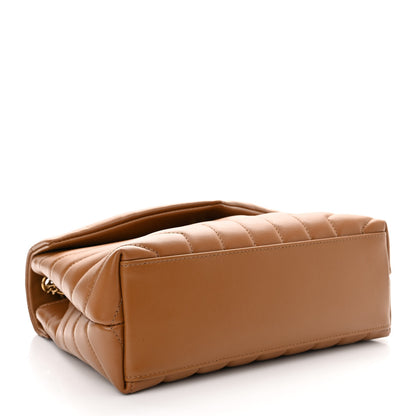 Saint Laurent Calfskin Y Quilted Monogram Small Loulou Chain Satchel Dark Natural 4 of 11