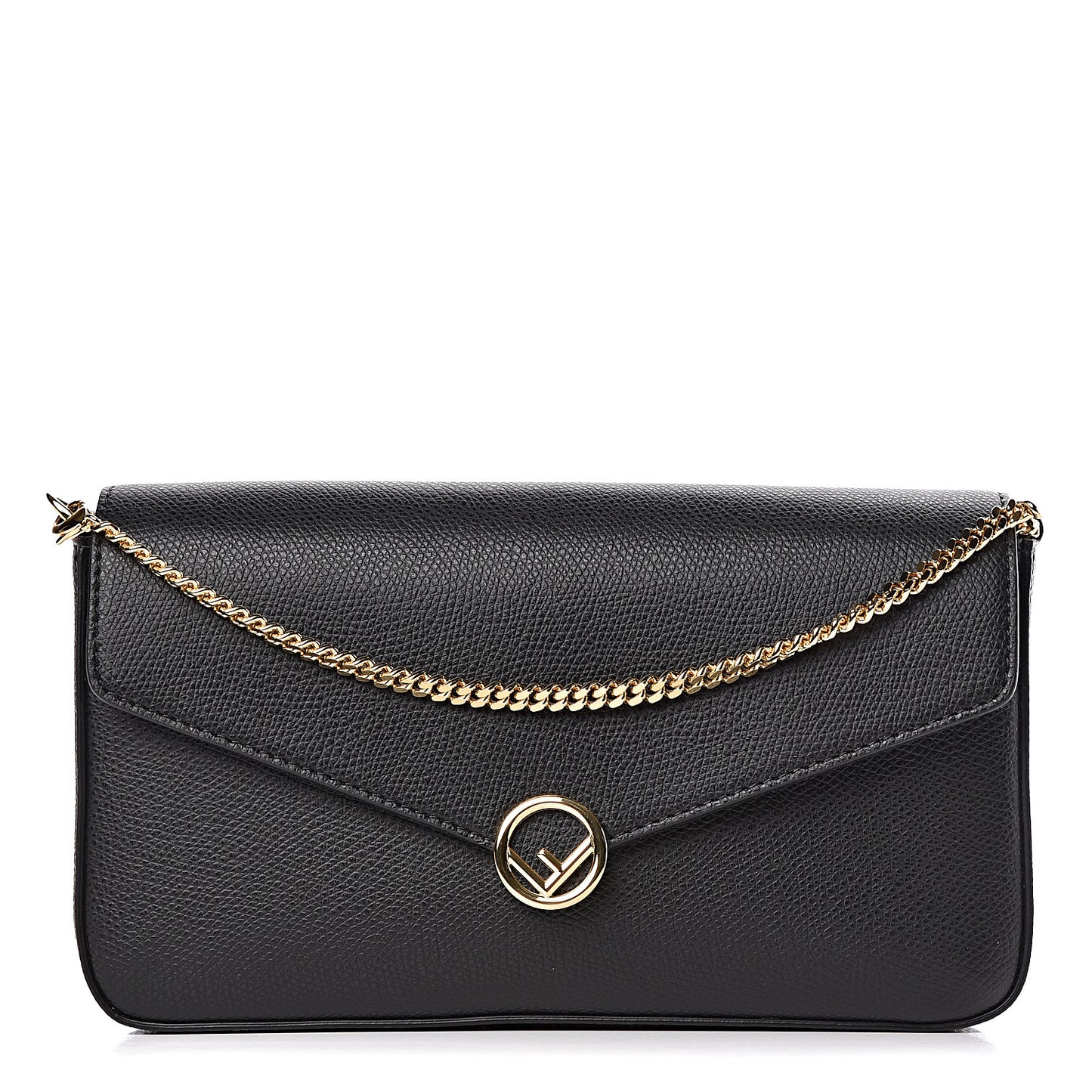 Vitello Cruise F is Fendi Envelope Wallet on Chain with Pouches Black