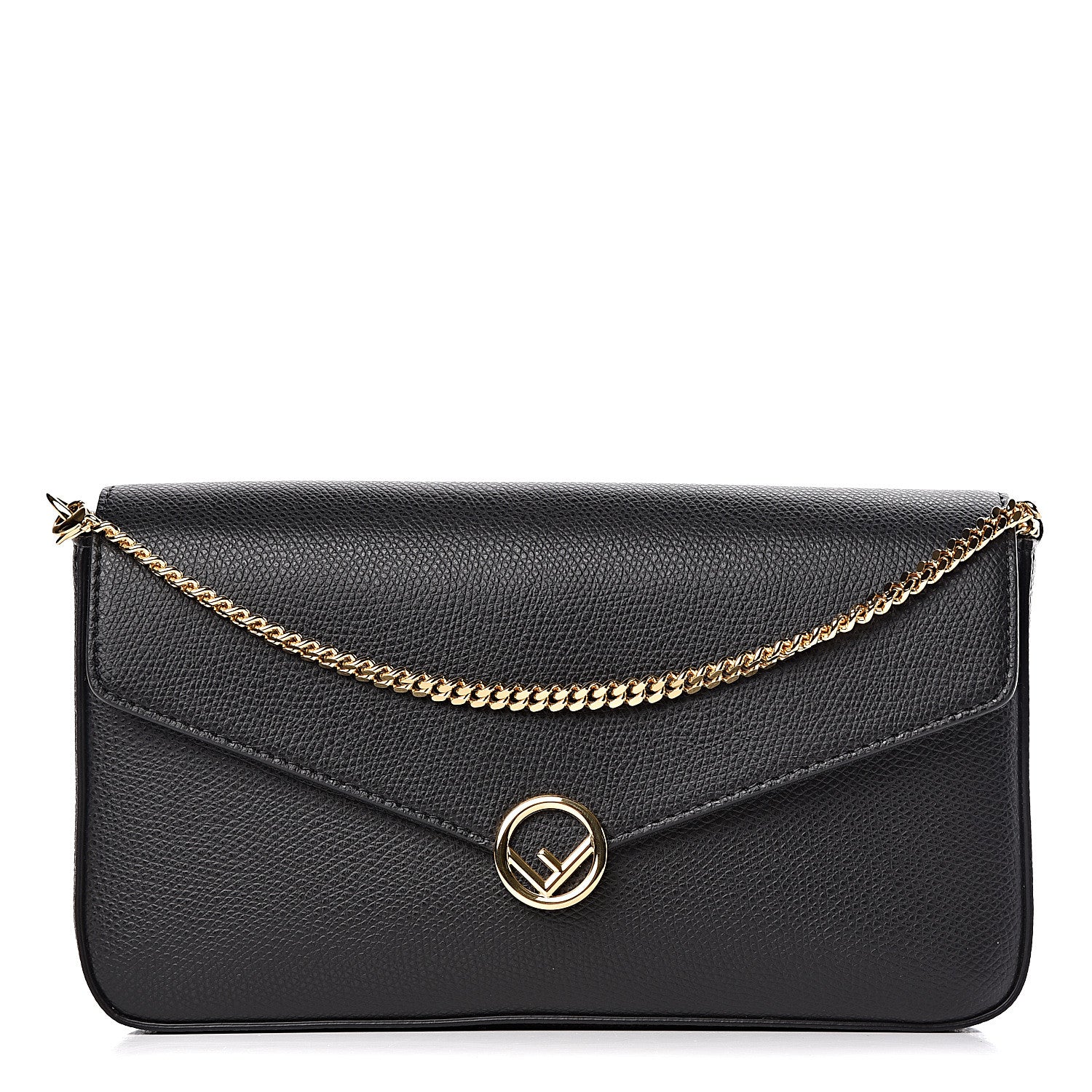 Fendi Vitello Cruise F is Fendi Envelope Wallet on Chain with Pouches Black 1 of 13
