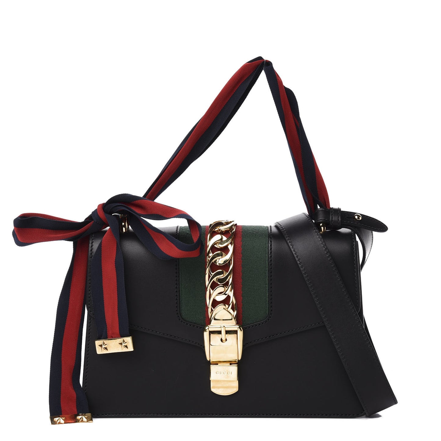 Calfskin Small Sylvie Shoulder Bag Black