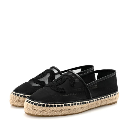 Chanel Mesh Grosgrain CC Espadrilles 36 Black 4 of 8