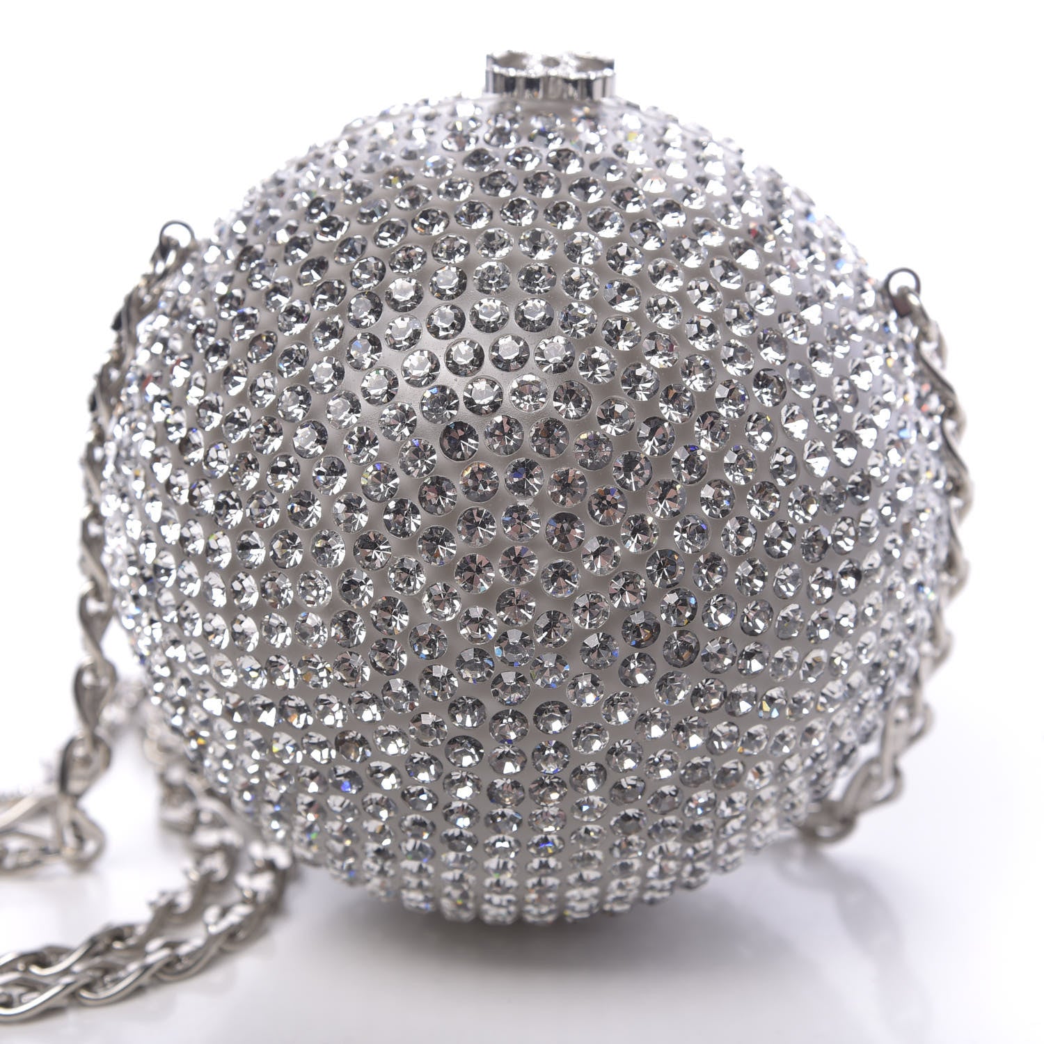 Chanel Plexiglass Strass CC Round Minaudiere Clutch Silver 14 of 16