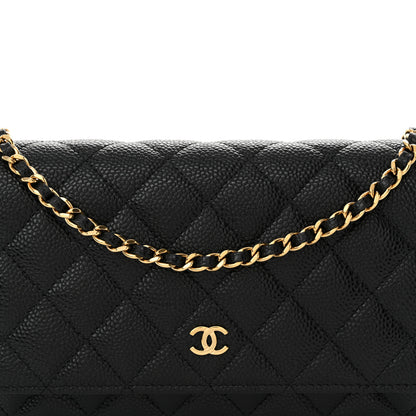 Chanel Caviar Quilted Wallet on Chain WOC Black 9 of 12