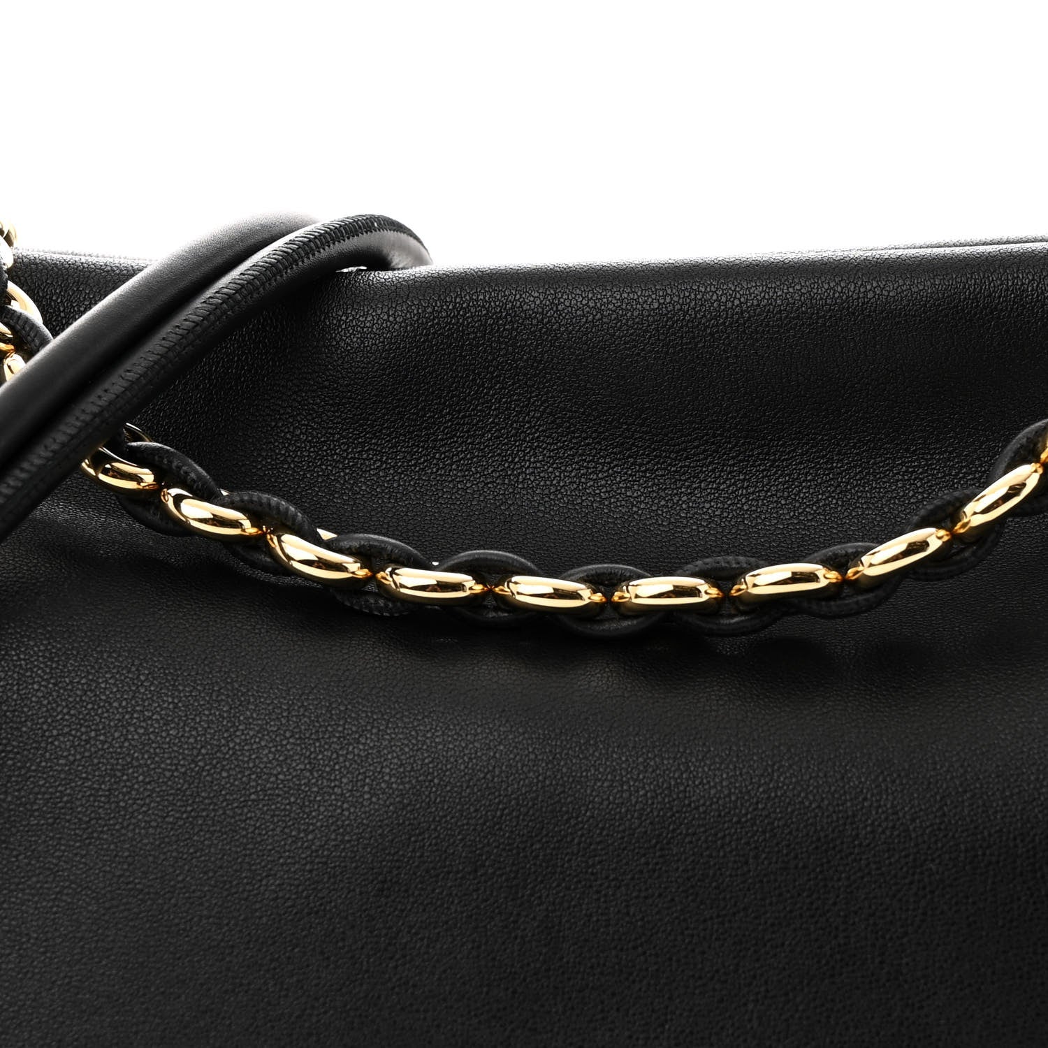 Loewe Mellow Nappa Medium Donut Chain Flamenco Knot Clutch Black 8 of 10