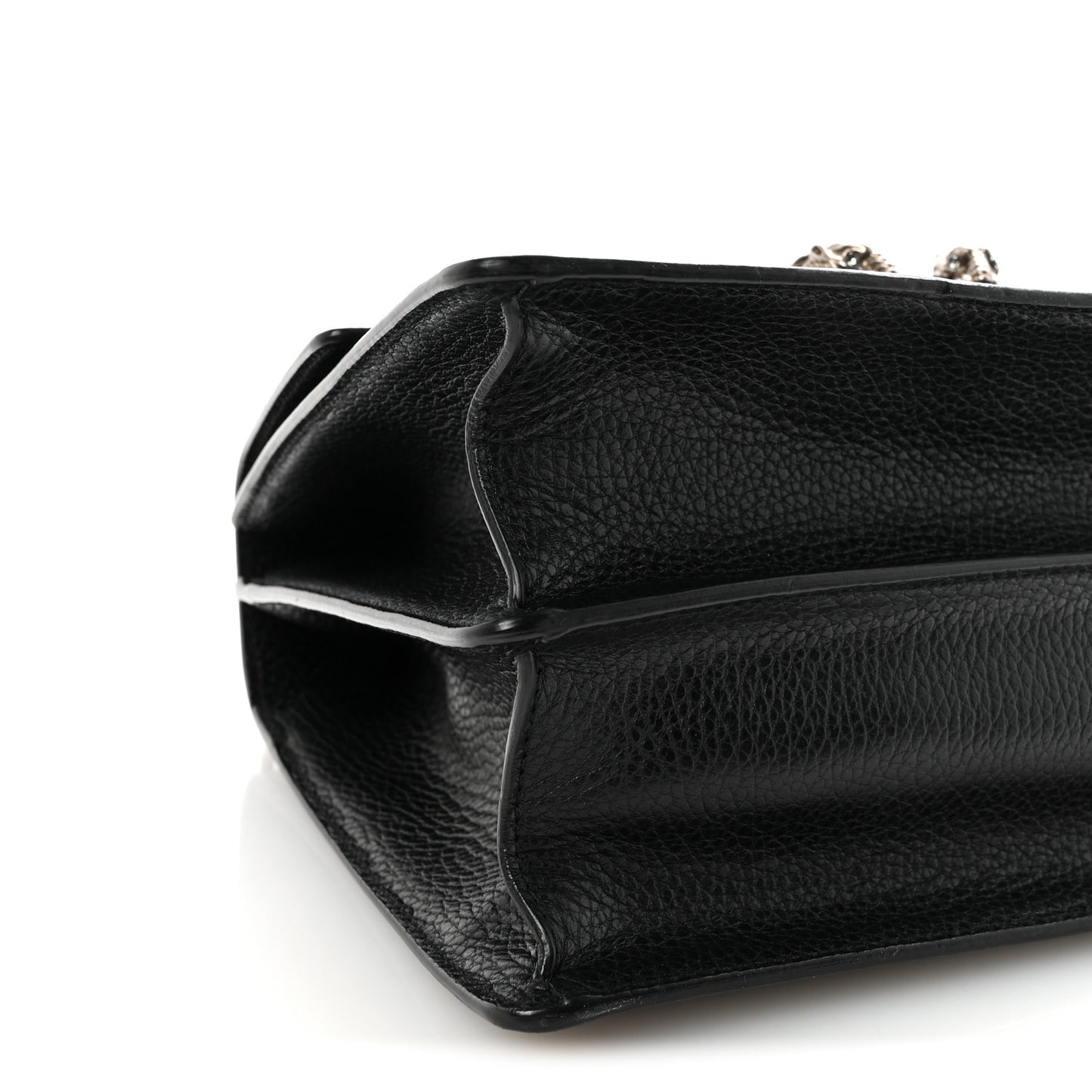 Dollar Calfskin Crystal Web Medium Dionysus Bamboo Top Handle Bag Black Black Diamond
