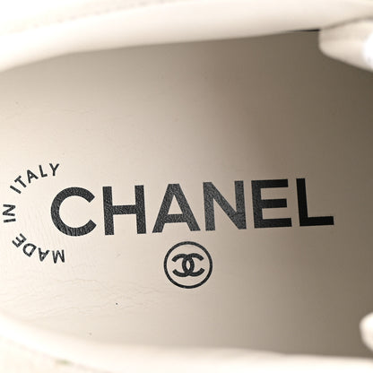 Chanel Suede Kidskin Womens CC Sneakers 39 White Green 7 of 11