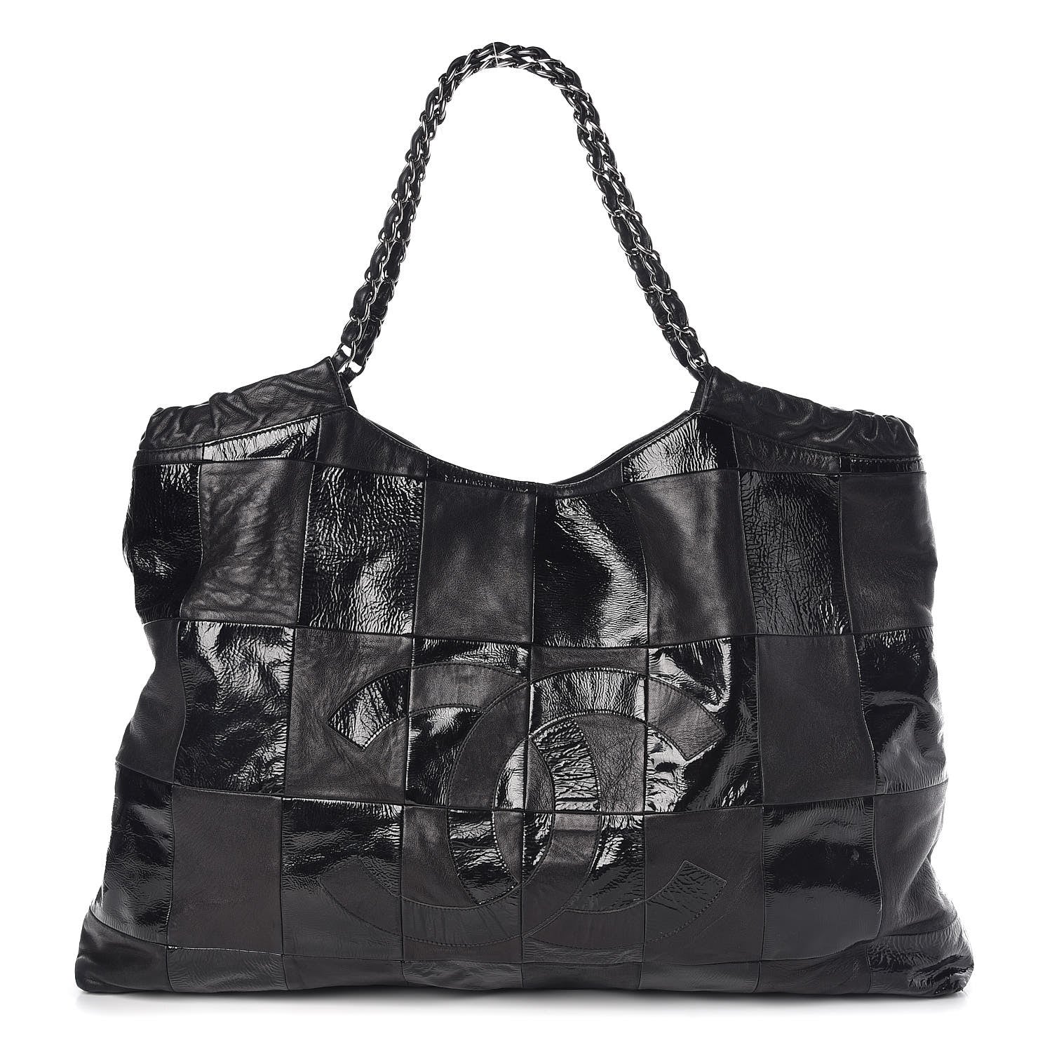 Chanel Patent Patchwork Large Brooklyn Tote Black 1 of 15