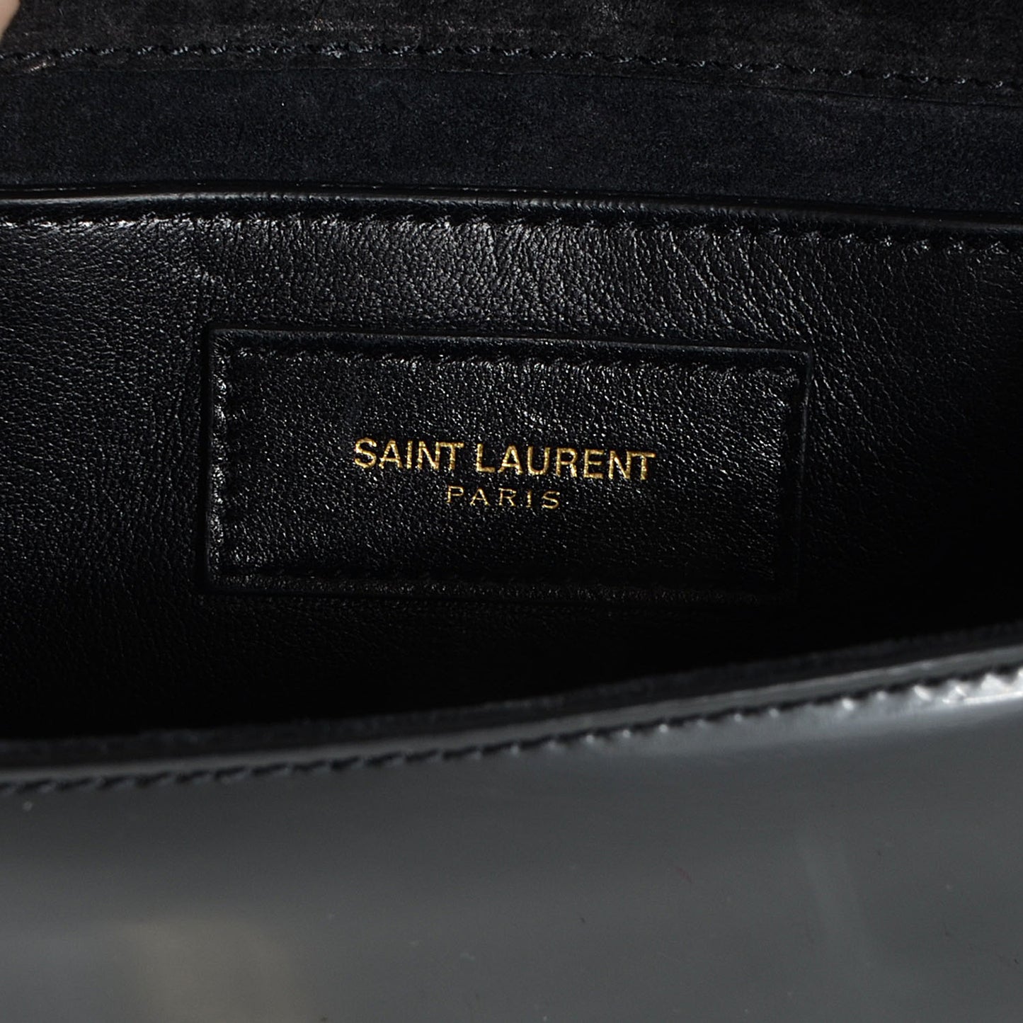 Patent Small Classic Monogram Kate Tassel Satchel Black
