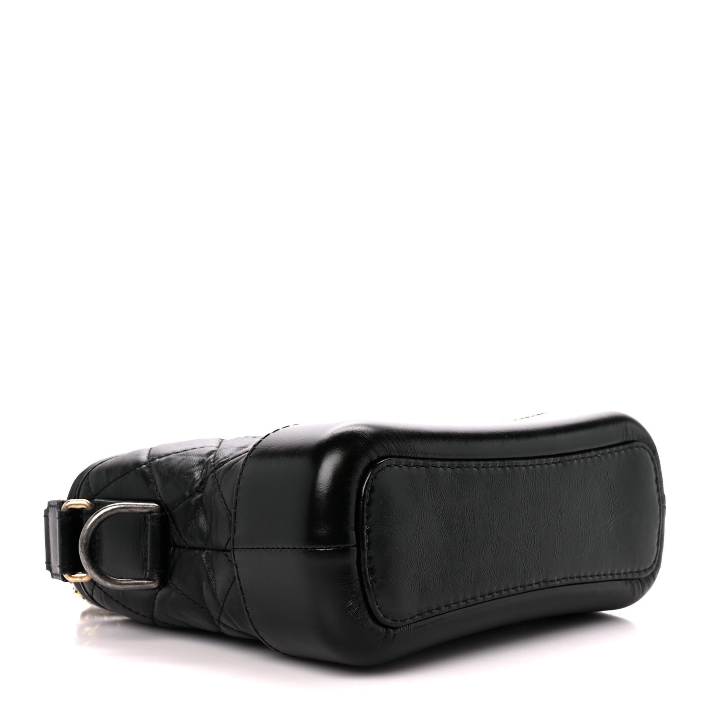 Aged Calfskin Quilted Small Gabrielle Hobo Black