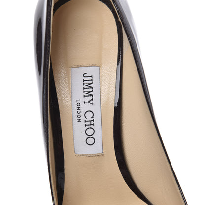 Jimmy Choo Patent Pointy Toe Romy 100 Pumps 39 Black 6 of 7
