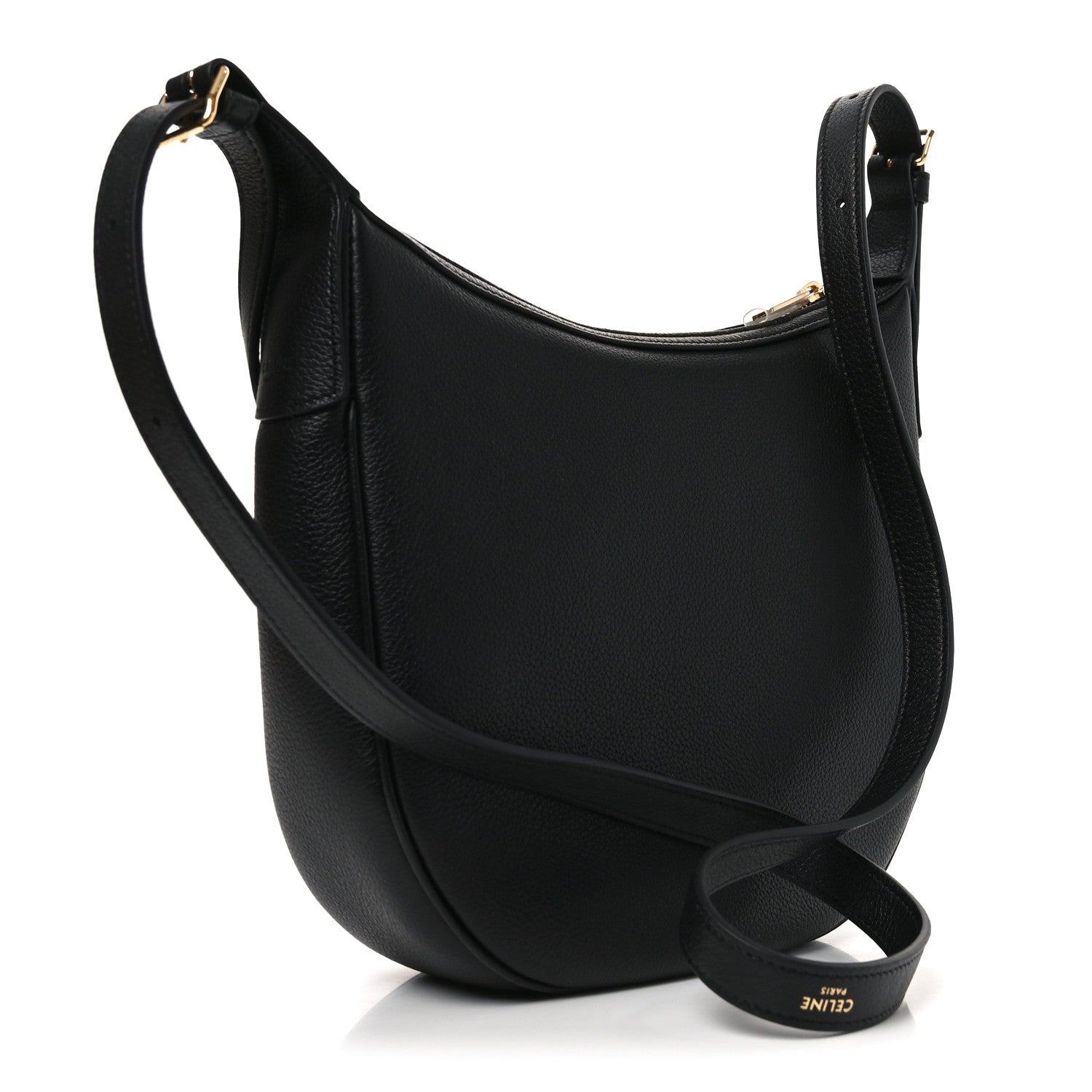 Celine Supple Calfskin Cuir Triomphe Small Heloise Shoulder Bag Black 3 of 11