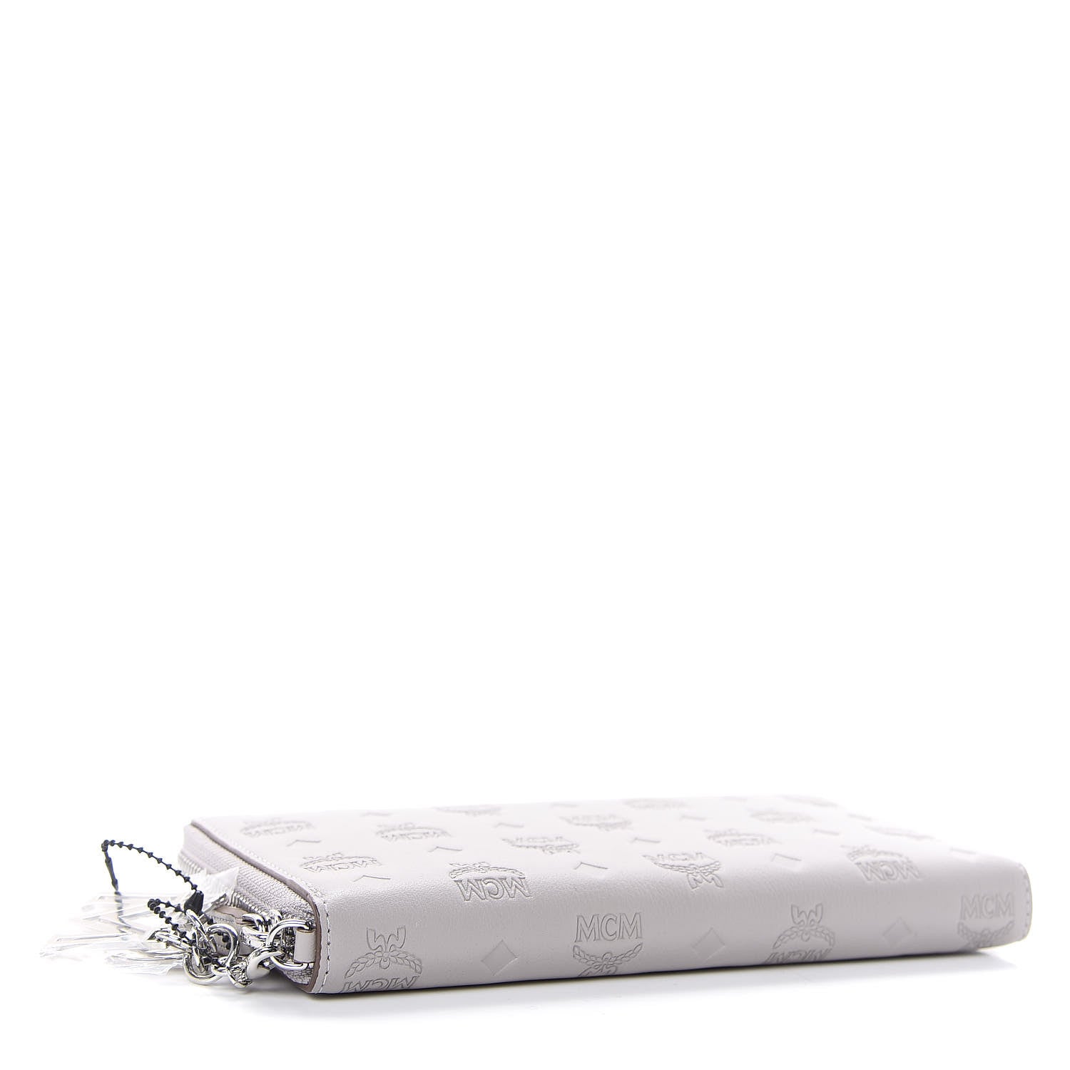 MCM Calfskin Ottomar Monogram Klara Zip Wallet Grey 4 of 7
