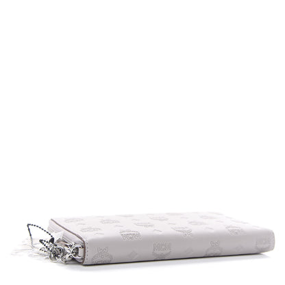 MCM Calfskin Ottomar Monogram Klara Zip Wallet Grey 4 of 7