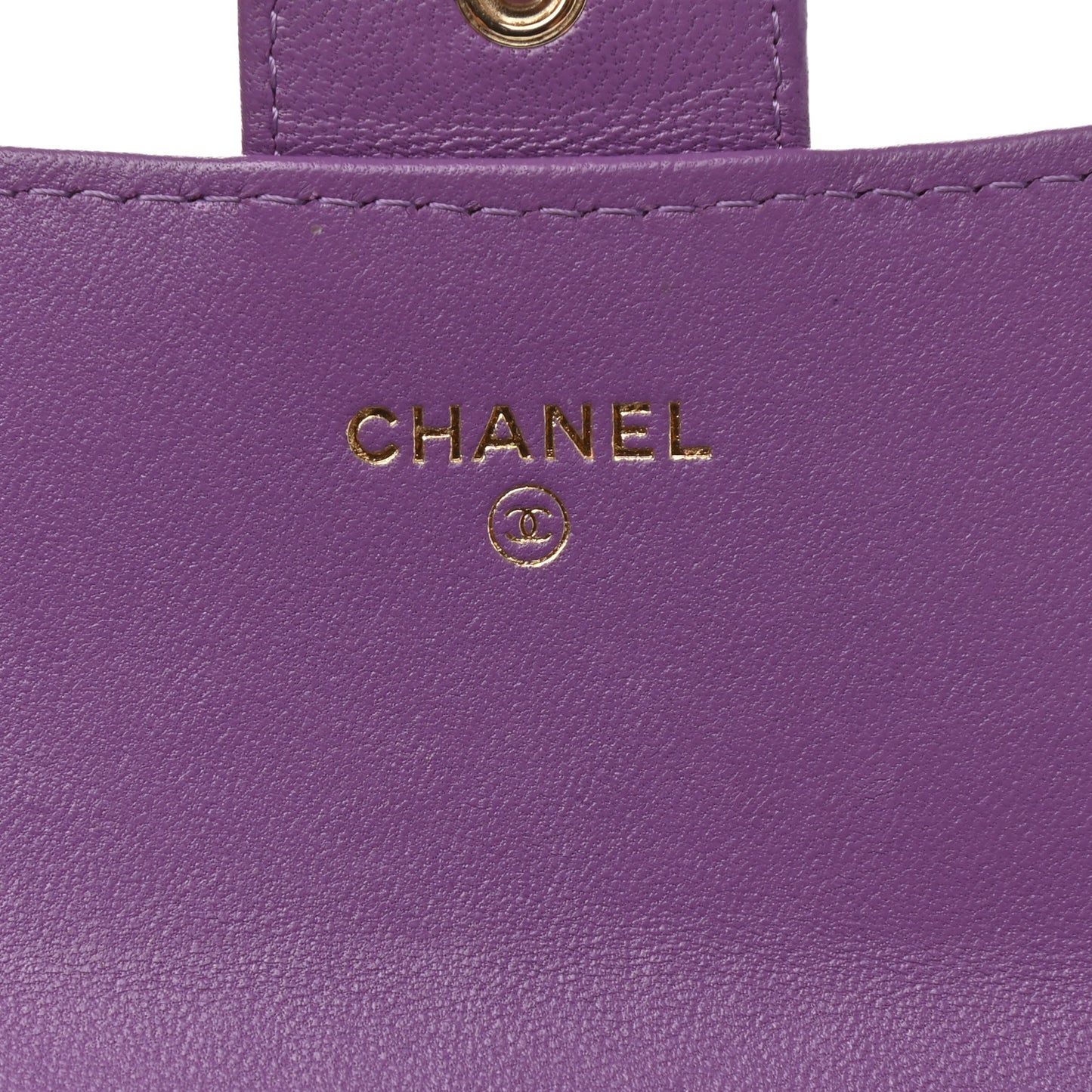 Lambskin Quilted Large Gusset Flap Wallet Purple
