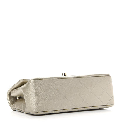 Chanel Metallic Caviar Quilted Mini Rectangular Flap Light Gold 4 of 9