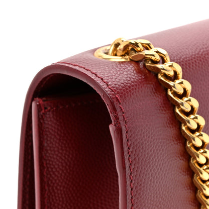 Saint Laurent Grain De Poudre Small Monogram Kate Satchel Red 13 of 14