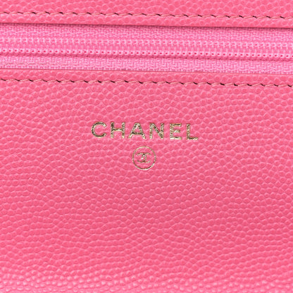 Chanel Caviar Quilted Wallet on Chain WOC Pink 6 of 12