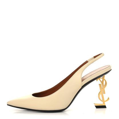 Saint Laurent Calfskin Opyum 85 Slingback Pumps 36 Real Beige 1 of 10