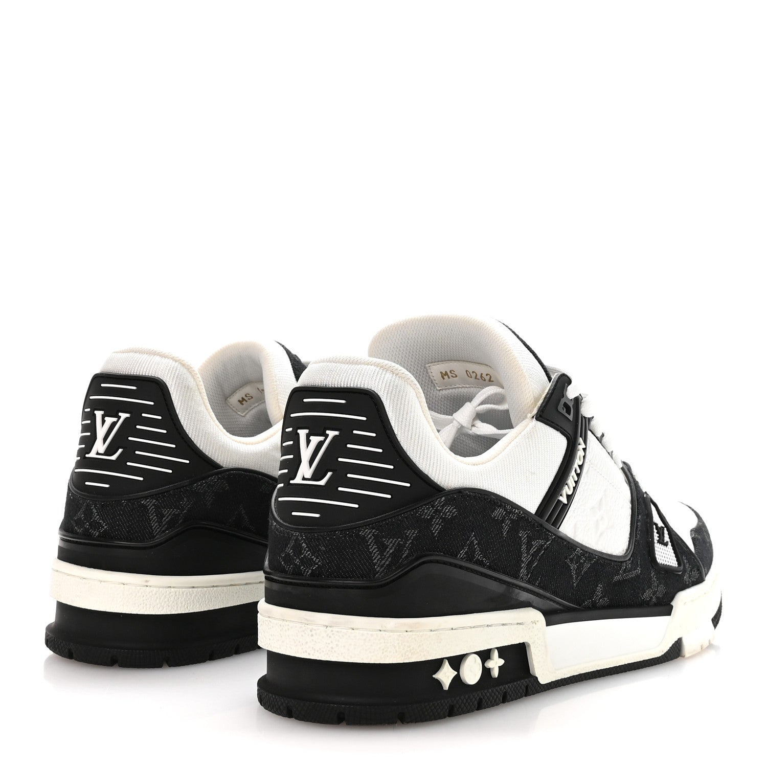 Louis Vuitton Calfskin Monogram Denim Mens LV Trainer Sneakers 8.5 Black 5 of 9