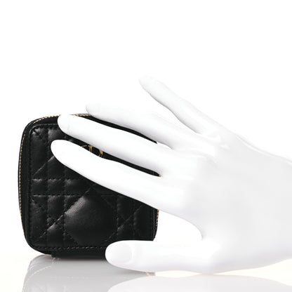 Christian Dior Calfskin Cannage Mini Caro Jewelry Case Black 2 of 9