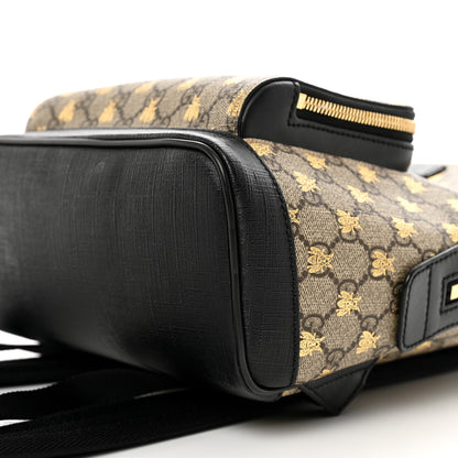 Gucci GG Supreme Monogram Bees Print Small Day Backpack Beige Oro Black 10 of 10