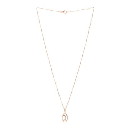 Cartier 18K Pink Gold Diamond Logo Pendant Necklace 3 of 5