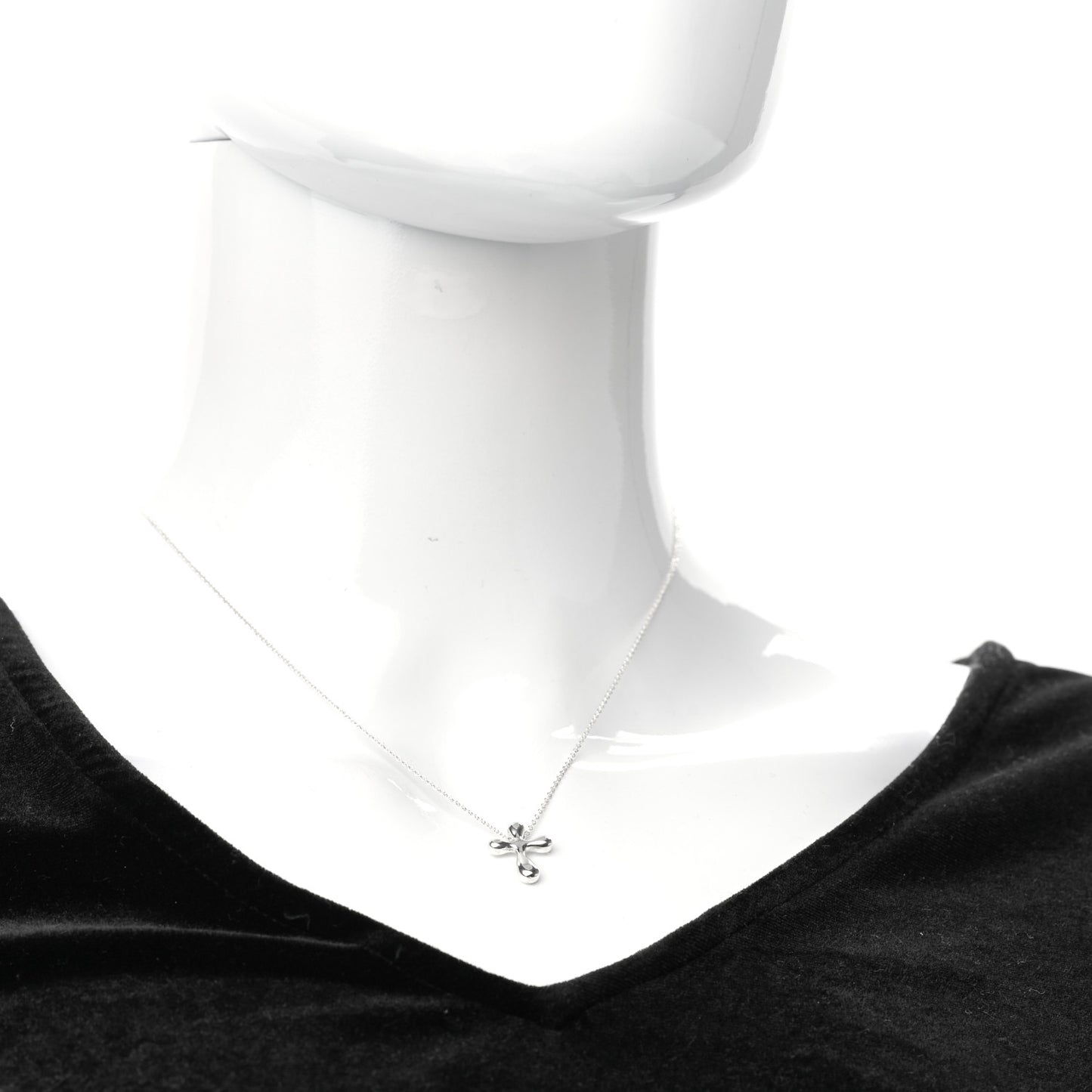 Sterling Silver 16mm Elsa Peretti Cross Pendant Necklace