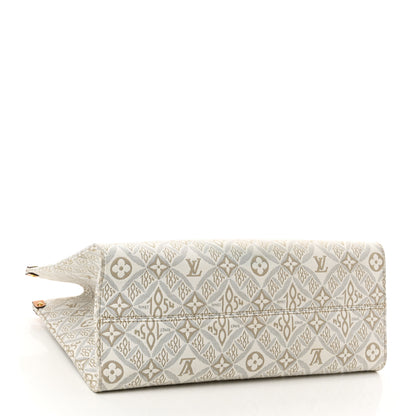 Louis Vuitton Jacquard Since 1854 Onthego MM Creme 4 of 9