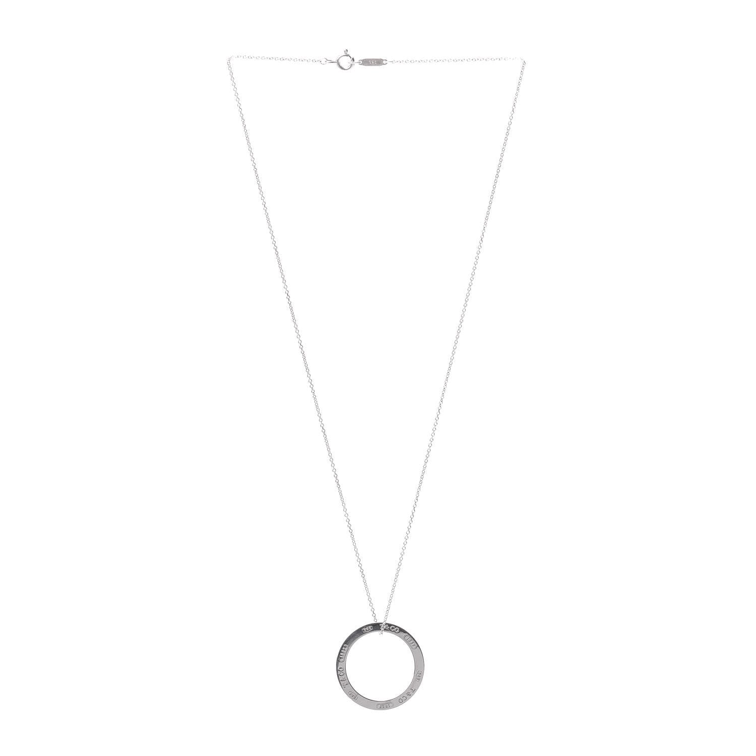 Tiffany Sterling Silver 1837 Circle Pendant Necklace 3 of 4