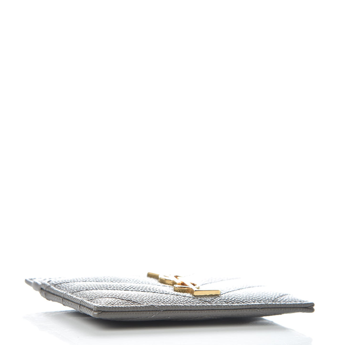 Grain De Poudre Matelasse Chevron Monogram Credit Card Case Earth