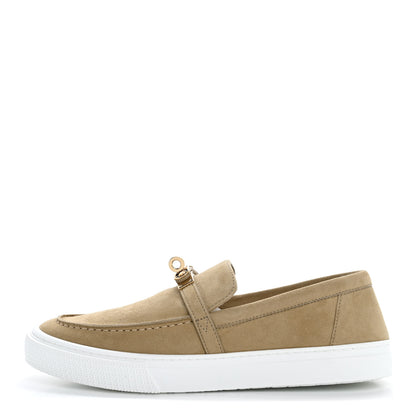 Hermes Suede Goatskin Game Slip On Sneakers 38 Beige Lin 1 of 10