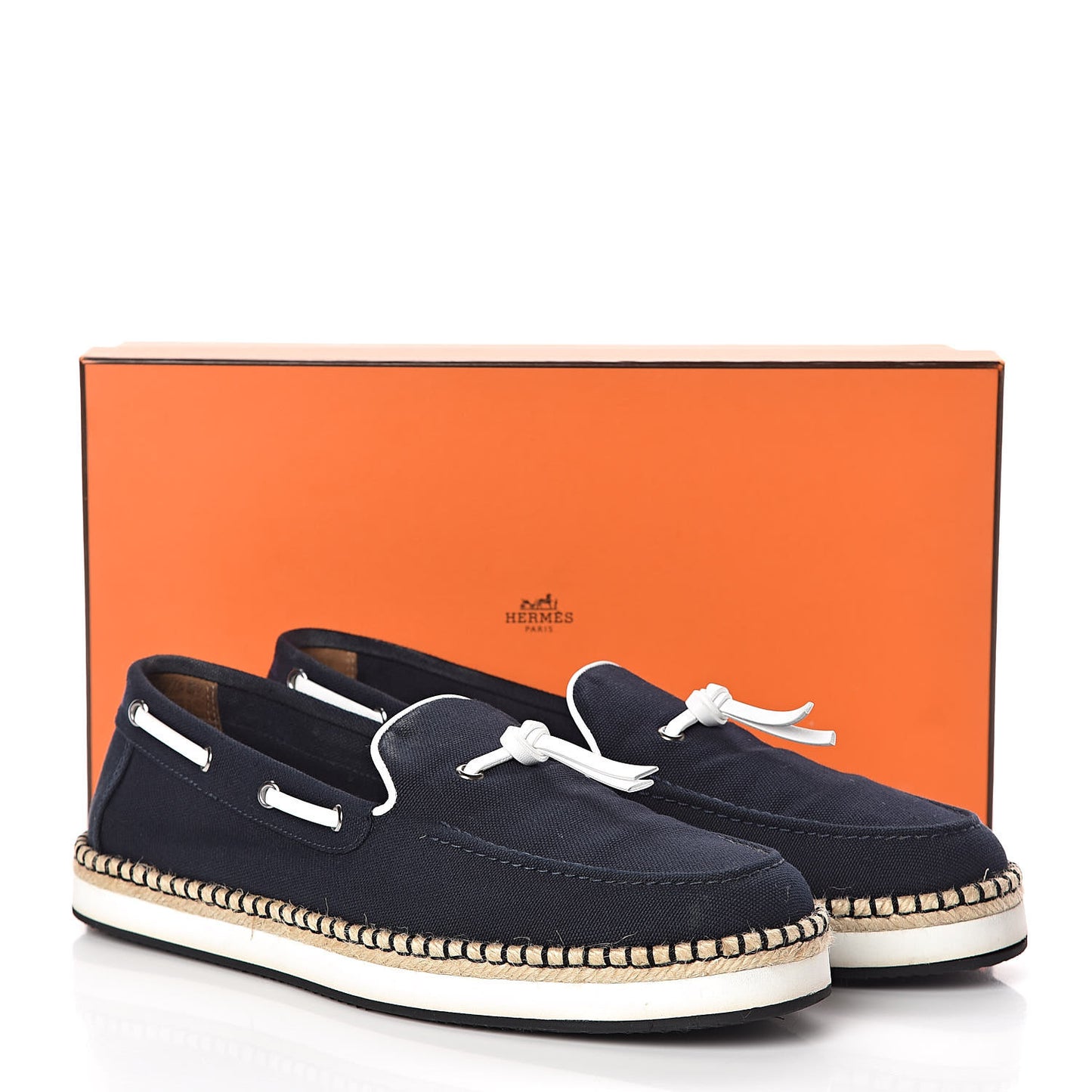 Cotton Canvas Mens Optimiste Moccasin Loafers 43 Navy