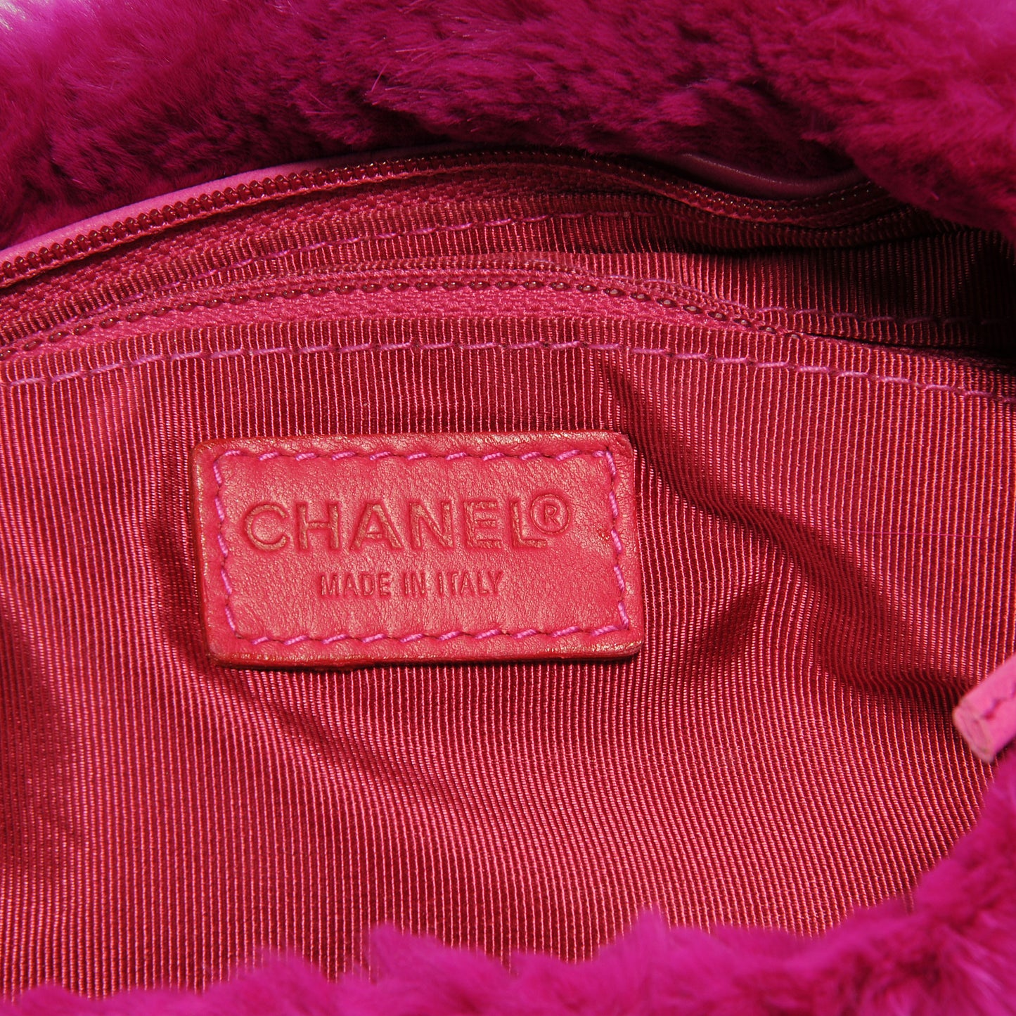 Rabbit Fur Shoulder Bag Fuchsia