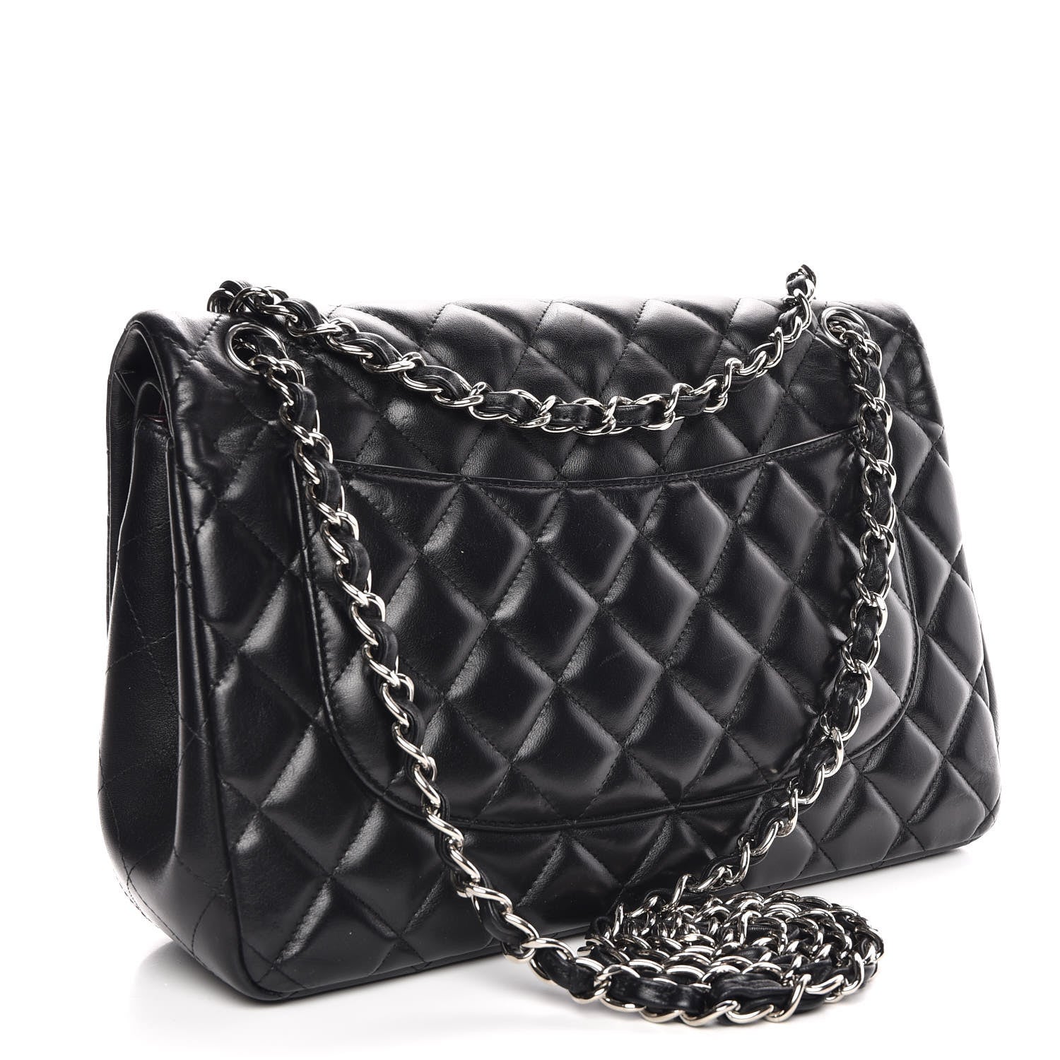 Chanel Lambskin Quilted Jumbo Double Flap Black 4 of 12