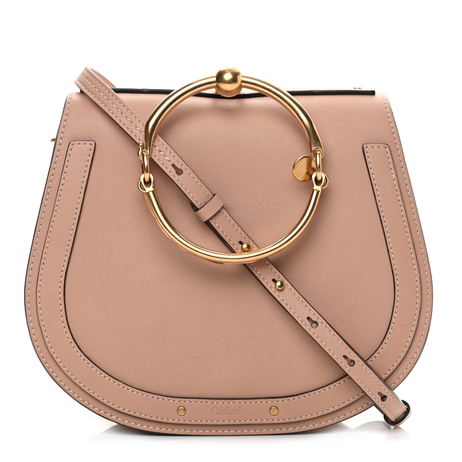 Chloe Calfskin Suede Medium Nile Bracelet Bag Biscotti Beige 1 of 11