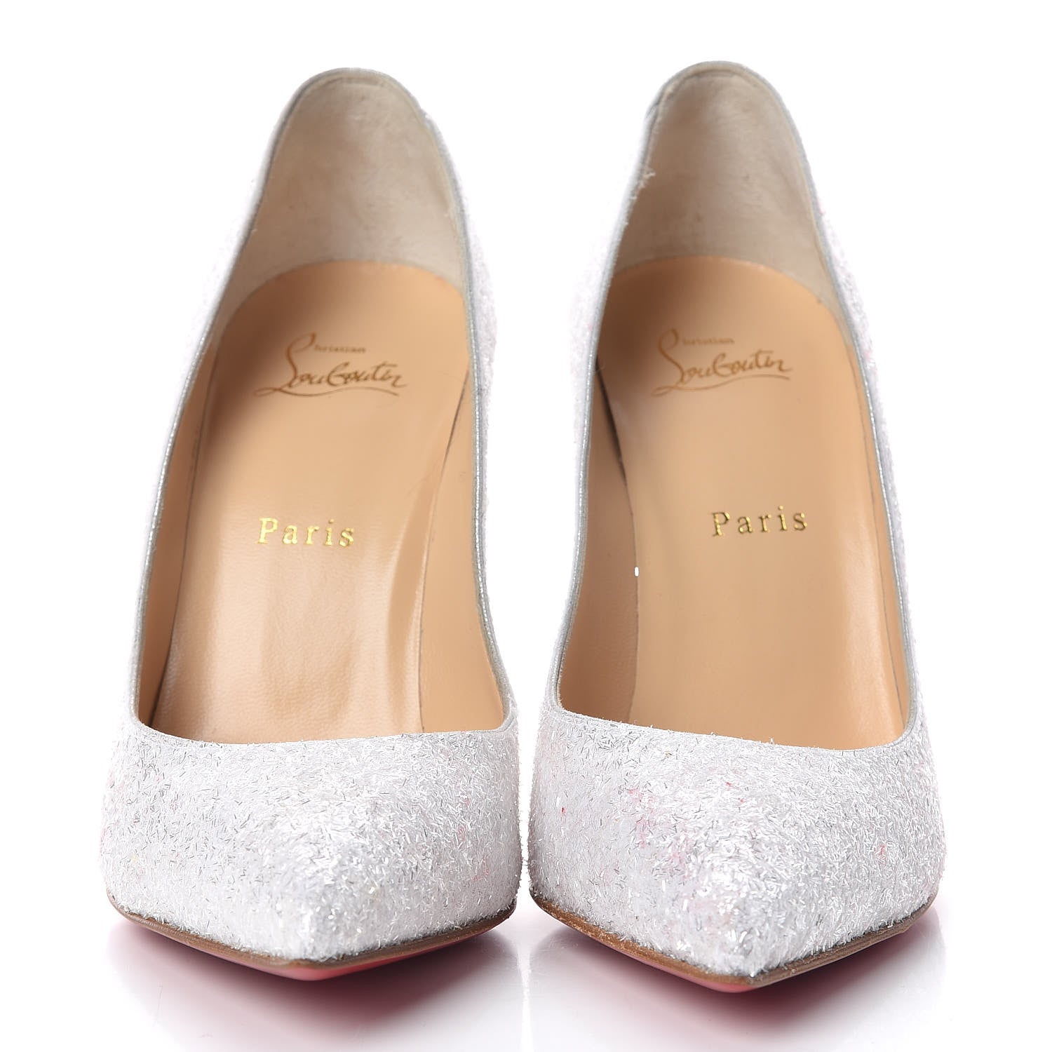 Christian Louboutin Glitter Givre Pigalle Follies 100 Pumps 39 White 2 of 8