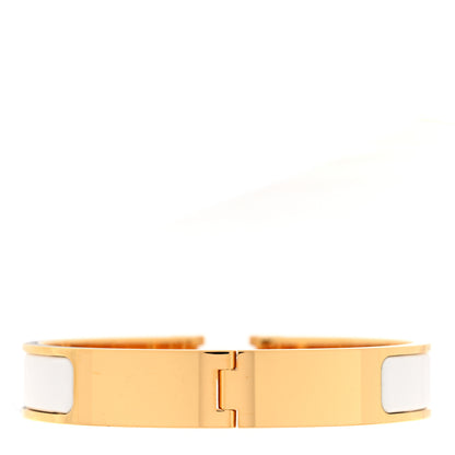 Hermes Enamel Narrow Clic Clac H Bracelet GM White 3 of 5