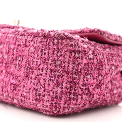 Chanel Metallic Tweed Quilted Mini Rectangular Flap Pink 10 of 11