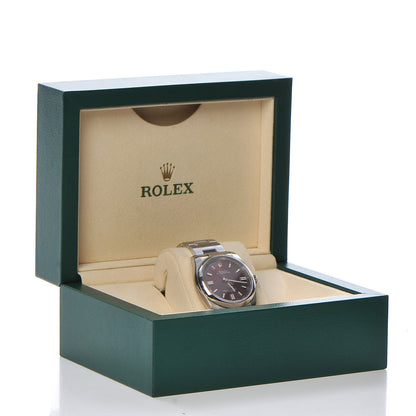 Rolex Stainless Steel 36mm Oyster Perpetual Watch Red Grape 116000 9 of 9